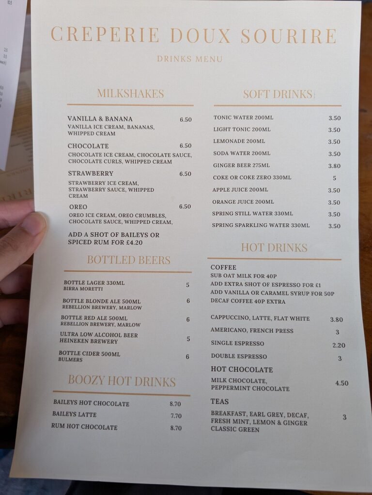Drinks menu of Creperie Doux Sourire (1) 2025-05-03.jpg